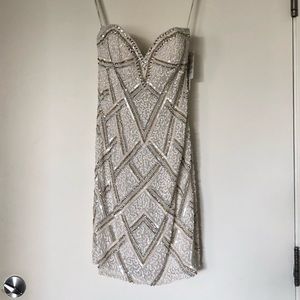 NWT Scala white sequined minidress